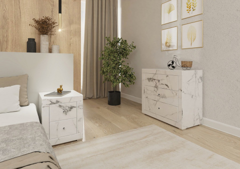 Lustrzana Komoda Biały Marmur 3 Lustrzana Komoda Biały Marmur 3