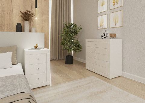 Lustrzana Komoda Białe Szkło 5