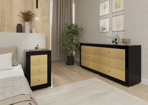 Lustrzana Komoda Golden Black