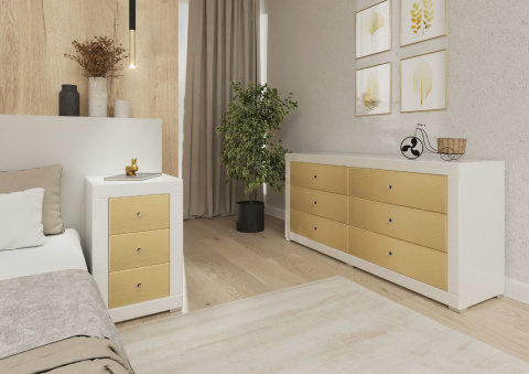 Lustrzana Komoda Golden White Lustrzana Komoda Golden White
