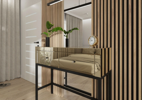 Lustrzana Konsola Złote Szkło