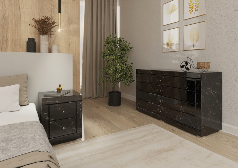 Lustrzana Szafka Czarny Marmur