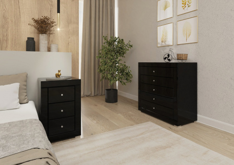 Szafka Nocna Czarne Szkło 3