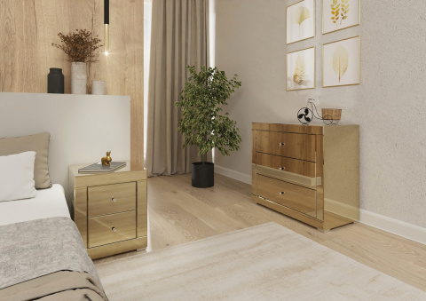 Złota Lustrzana Komoda 3