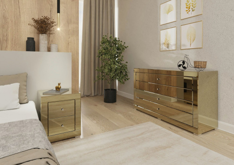 Złota Lustrzana Komoda 4