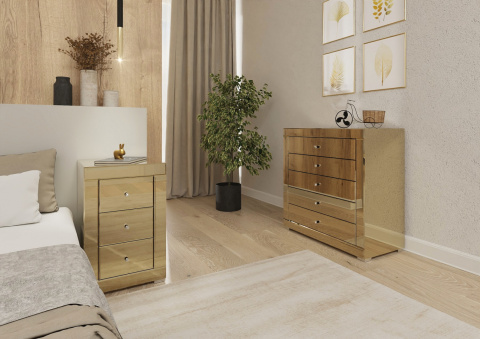 Złota Lustrzana Komoda 5