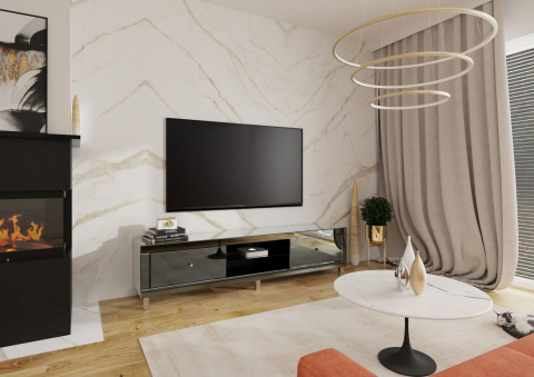 Lustrzana Grafitowa Szafka RTV