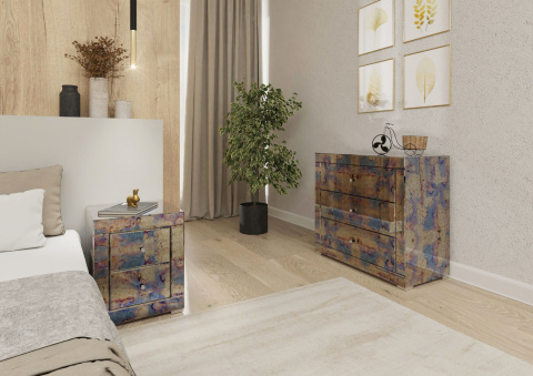 Lustrzana Komoda Antyczne Szkło 3