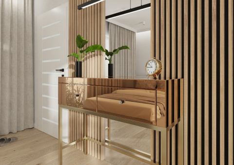 Lustrzana Konsola Miedziane Szkło