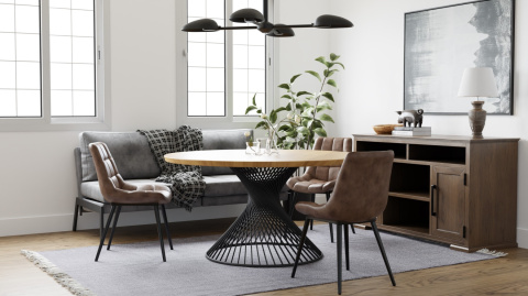 Okrągły Stół z Drewna Dębowego Oval