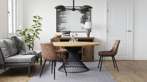 Okrągły Stół z Drewna Dębowego Oval