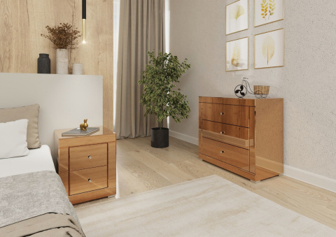 Szafka Nocna Miedziane Szkło