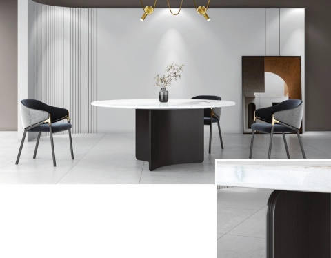 Stół do jadalni Okrągły Black Brushed