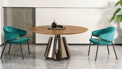Stół do jadalni Okrągły Brąz Shine Versante