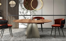 Stół do jadalni Okrągły Oval Square Mirror