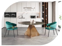 Stół do jadalni okrągły Majestic Oval Chrom